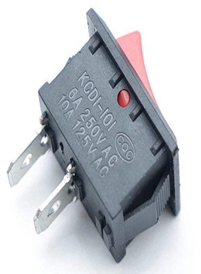 FEDUS (10psc) Small Mini Boat On/Off Rocker Switch Snap-in 2-Pin Red Plastic Button - Image 2